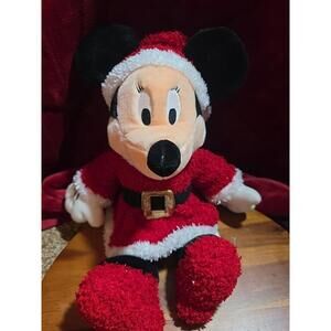 Vintage Disney Store Christmas Mrs. Claus Minnie Mouse Plush 17"